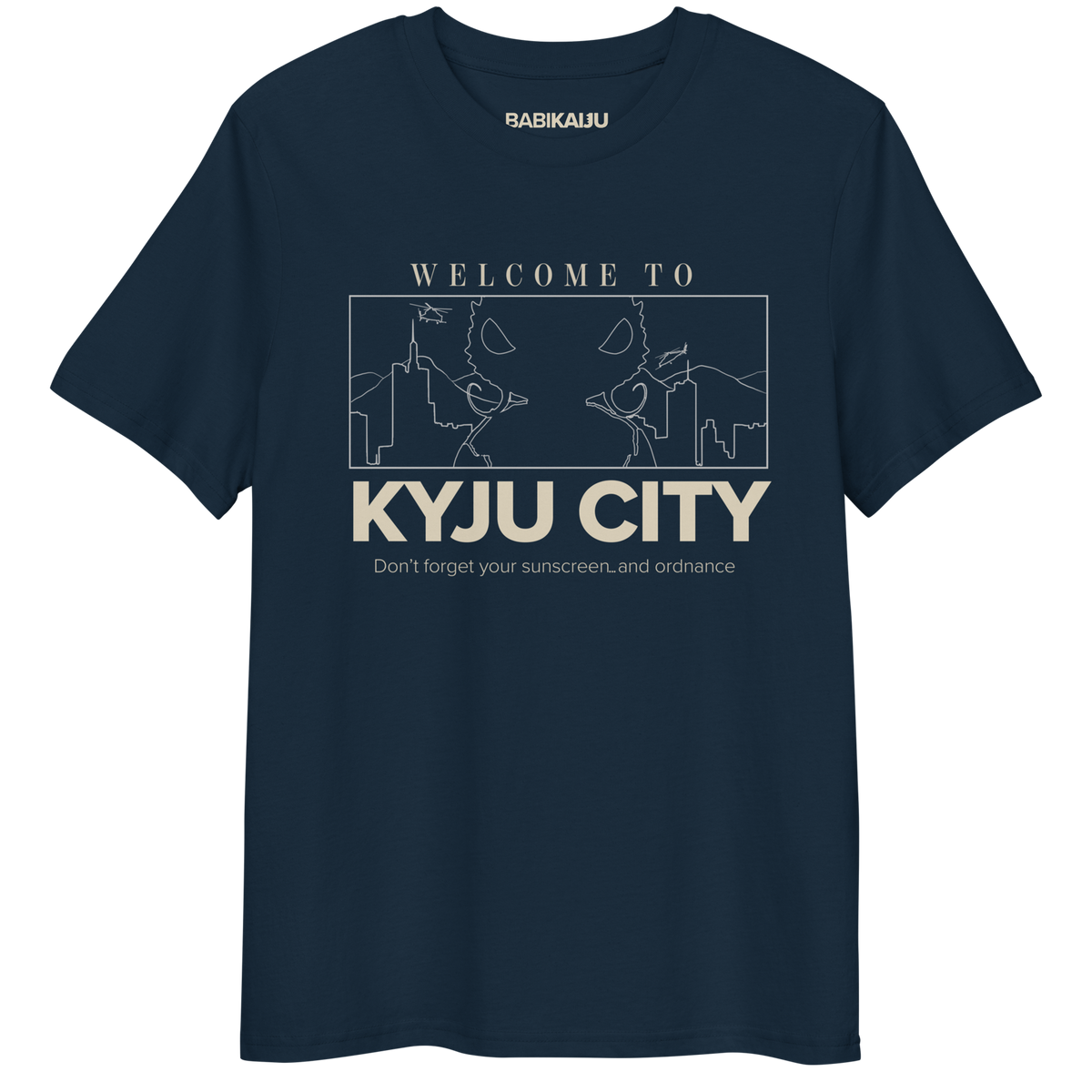Welcome To Kyju City- Navy Tee by BabiKaiju