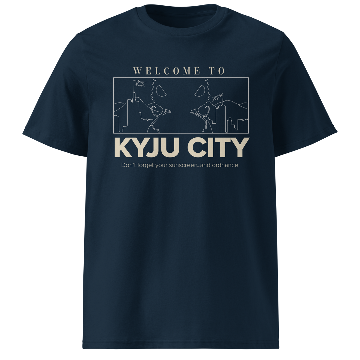 Welcome To Kyju City- Navy Tee by BabiKaiju